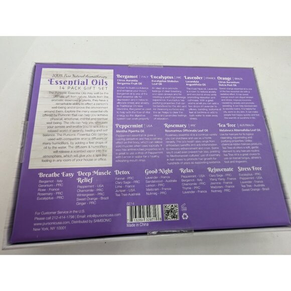 Pursonic 100% Pure Aromatherapy Essential Oils 14 Pack Gift Set Open box READ - Picture 7 of 10